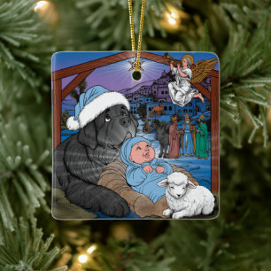 Newfoundland Baby Jesus Ceramic Ornament