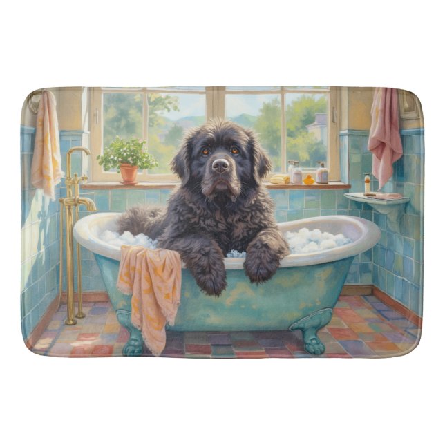 Newfoundland Bath Time Cosy Bathroom Decor Mat (Front)