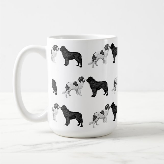 Newfoundland  Black and  Landseer Coffee Mug (Left)