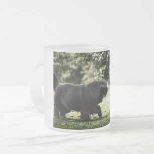 newfoundland black in motion frosted glass coffee mug