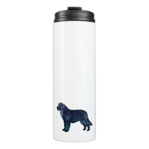 Newfoundland Black Watercolor Silhouette Thermal Tumbler