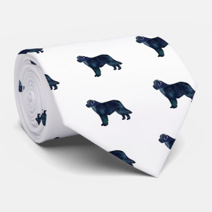 Newfoundland Black Watercolor Silhouette Tie