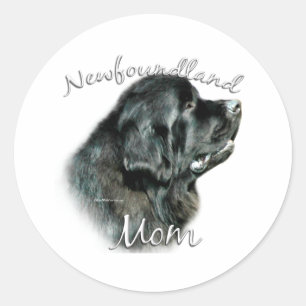 Newfoundland (blk) Mum 2 Classic Round Sticker