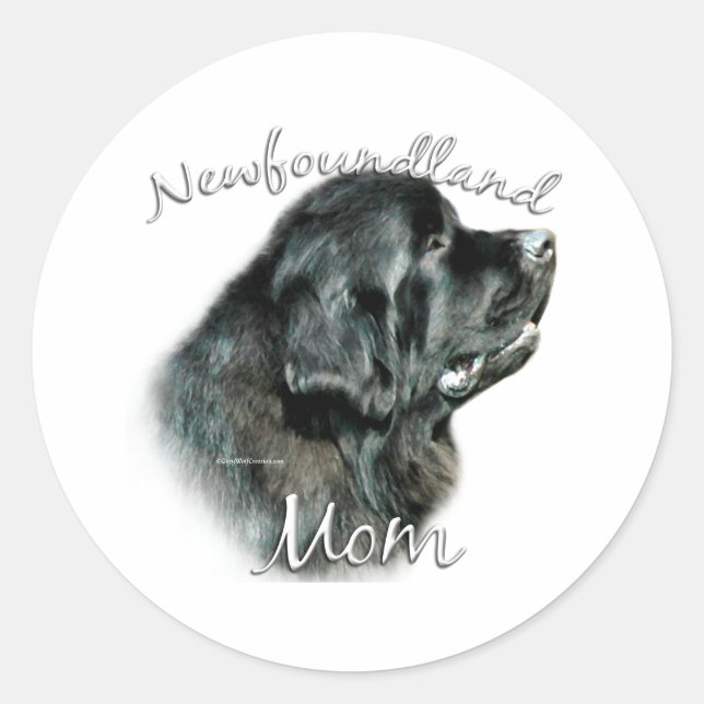 Newfoundland (blk) Mum 2 Classic Round Sticker (Front)