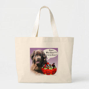 Newfoundland (brown) Halloween Candy Large Tote Bag