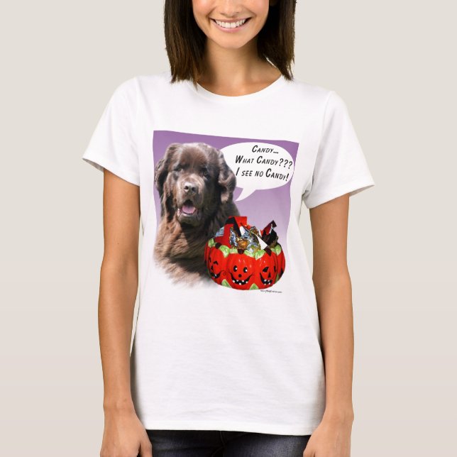 Newfoundland (brown) Halloween Candy T-Shirt (Front)