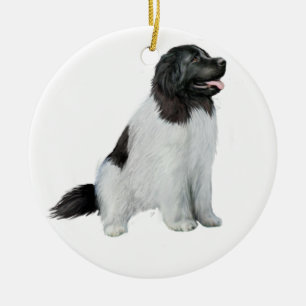 Newfoundland  (C) - Landseer #1 Ceramic Tree Decoration