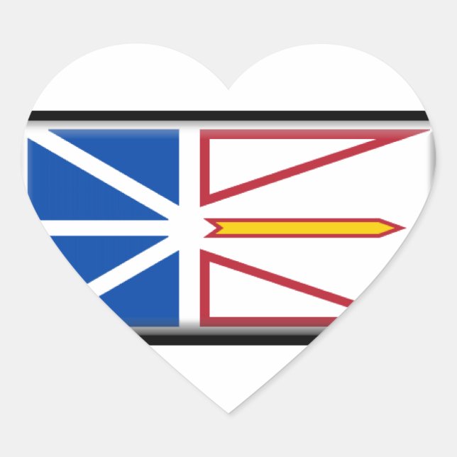 Newfoundland (Canada) Flag Heart Sticker (Front)