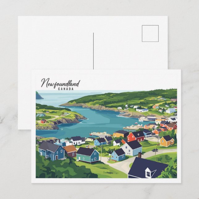 Newfoundland Canada Illustration Travel Postcard (Front/Back)