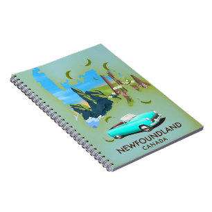 Newfoundland Canada map travel poster Notebook