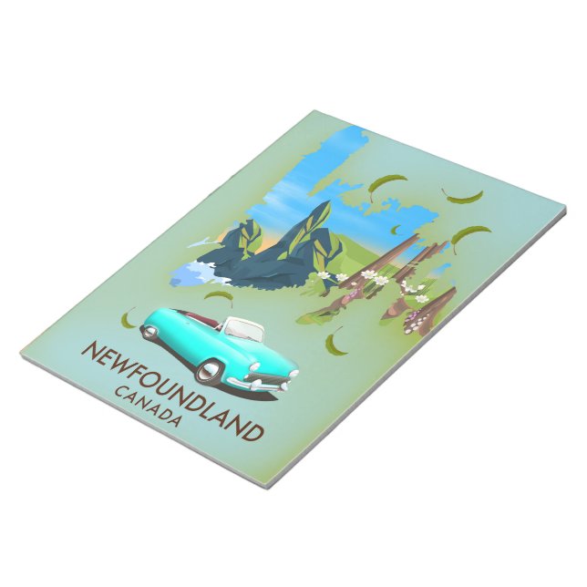 Newfoundland Canada map travel poster Notepad (Angled)