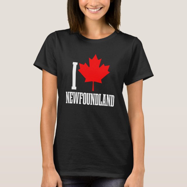 Newfoundland Canada Maple Leaf Canadian Flag Pride T-Shirt (Front)