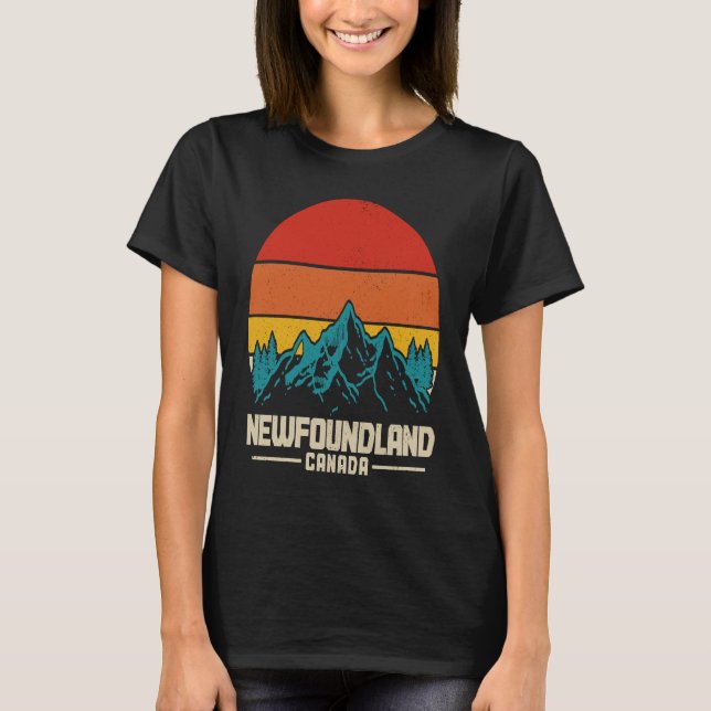 Newfoundland Canada Vintage Mountains Hiking Natur T-Shirt (Front)