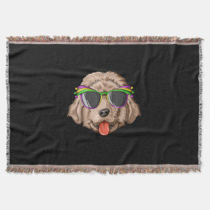 Newfoundland carnival mask newfoundland gift throw blanket