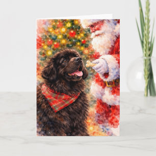 Newfoundland Christmas Card - With Santa