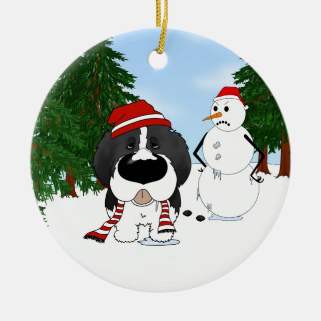 Newfoundland Christmas Ceramic Tree Decoration (Front)