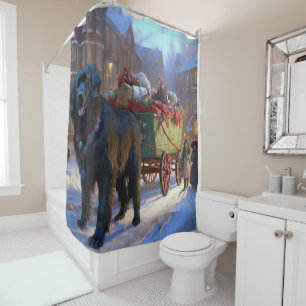 Newfoundland Christmas Festive Season Shower Curtain