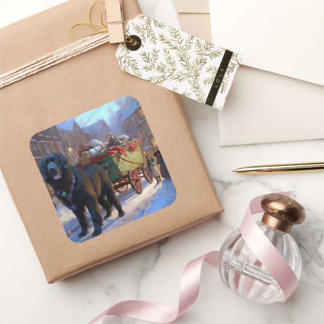 Newfoundland Christmas Festive Season Square Sticker (Gifting)