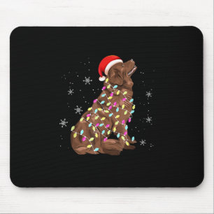Newfoundland christmas light gift funny dog lover mouse mat