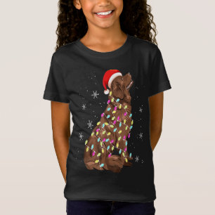 Newfoundland Christmas Light Gift Funny Dog Lover T-Shirt