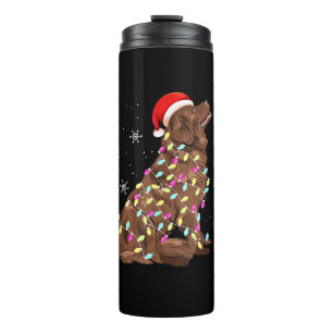 Newfoundland christmas light gift funny dog lover thermal tumbler