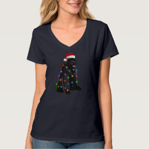 Newfoundland Christmas Lights Xmas Dog Lover T-Shirt