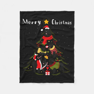 Newfoundland Christmas Tree Xmas Dog Lover  Fleece Blanket
