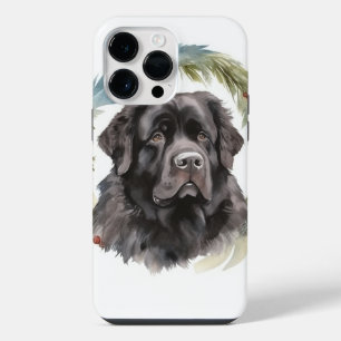 Newfoundland Christmas Wreath Festive Pup iPhone 14 Pro Max Case