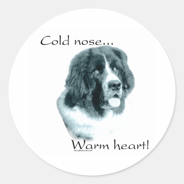 Newfoundland Cold Nose Warm Heart - Sticker (Front)