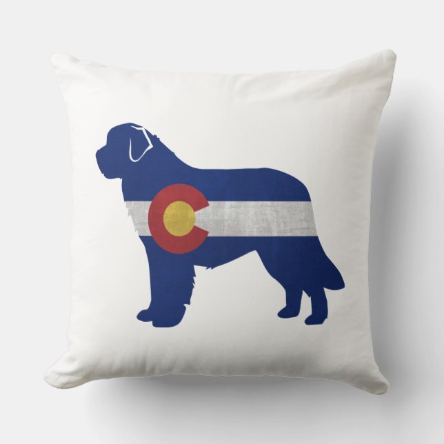 Newfoundland Colorado Flag Silhouette Cushion (Front)