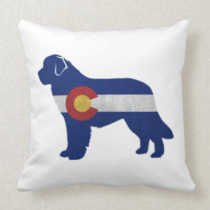 Newfoundland Colorado Flag Silhouette Cushion