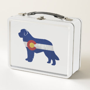 Newfoundland Colorado Flag Silhouette Metal Lunch Box
