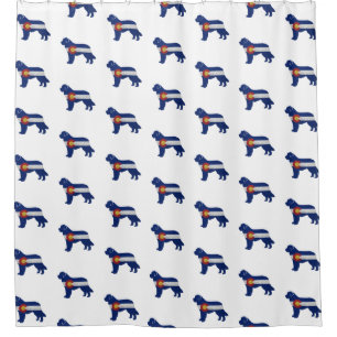 Newfoundland Colorado Flag Silhouette Shower Curtain