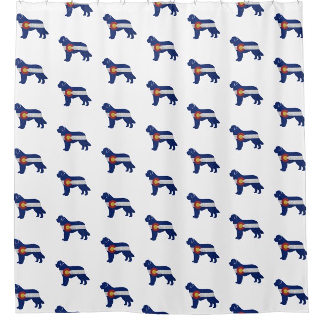Newfoundland Colorado Flag Silhouette Shower Curtain (Front)