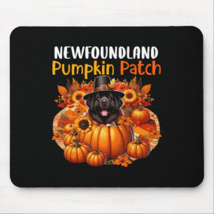 Newfoundland Cute Patch Thanksgiving Pumpkins Fall Mouse Mat