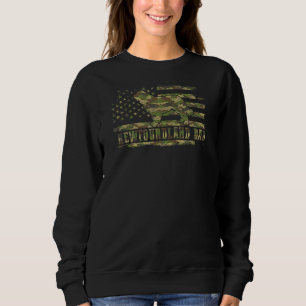 Newfoundland Dad Camouflage American Flag Patrioti Sweatshirt