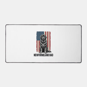 Newfoundland Dad Patriotic Dog Vintage Desk Mat