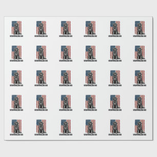 Newfoundland Dad Patriotic Dog Vintage Wrapping Paper