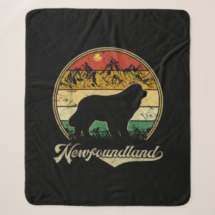 Newfoundland design funny gift for dog lover sherpa blanket