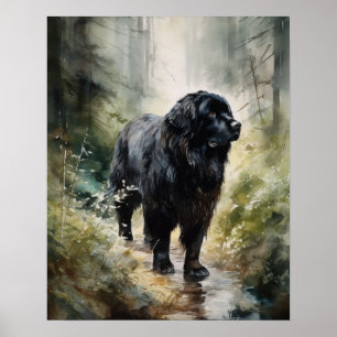 Newfoundland Dog Art Print Poster
