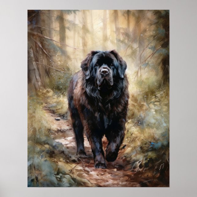 Newfoundland Dog Art Print Poster (Front)