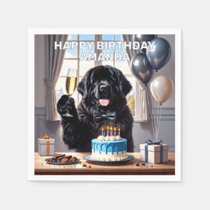 Newfoundland Dog Birthday Celebration  Napkin