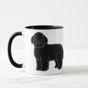 Newfoundland Dog Black Cartoon Mug