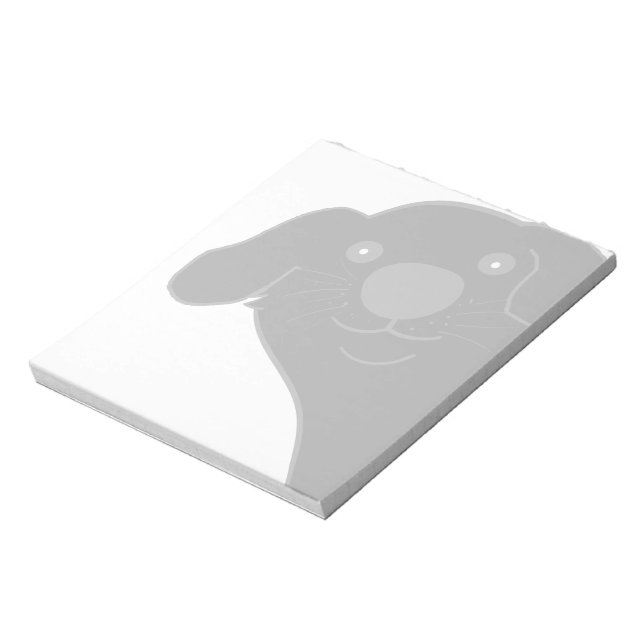 Newfoundland Dog Black Peeking Cartoon Notepad (Rotated)