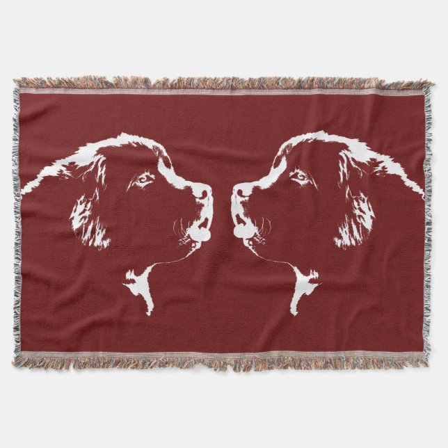 Newfoundland Dog Blanket Puppy Dog Throw Blanket (Front)