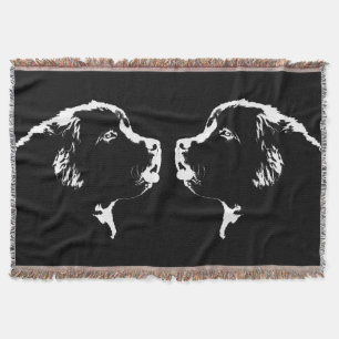 Newfoundland Dog Blanket Puppy Dog Throw Blanket