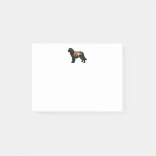 Newfoundland Dog Breed Boho Floral Silhouette Post-it Notes