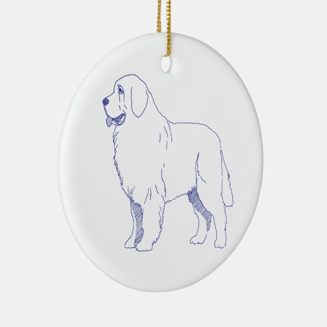 Newfoundland dog breed ceramic tree decoration (Right)