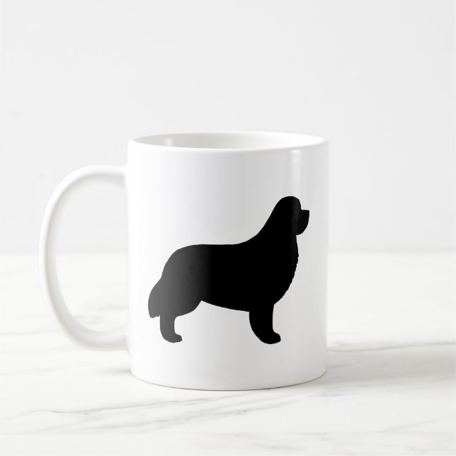Newfoundland Dog Breed Silhouettes Coffee Mug (Left)