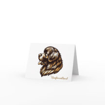 Newfoundland Dog Brown Note Card